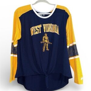 West Virginia Navy and Yellow Long Sleeve Tee
